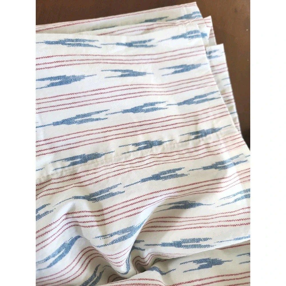 Lauren Ralph Lauren LRL Lucie Ikat Stripe Queen Flat Sheet